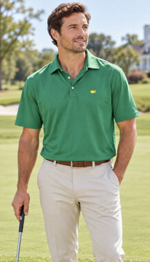 Augusta National Masters Tech Men's Green medium Polo Shirt Short Sleeve golf